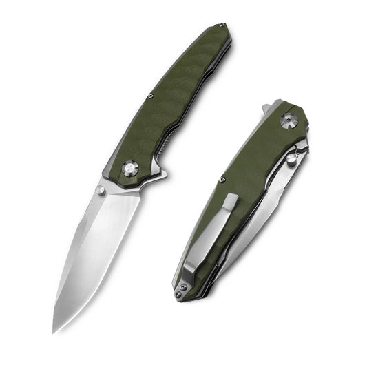 MFKNIFE Flipper & Thumb Stud Knife Stainless Steel & G10 Handle (5.4" 9Cr13 Blade) KA007