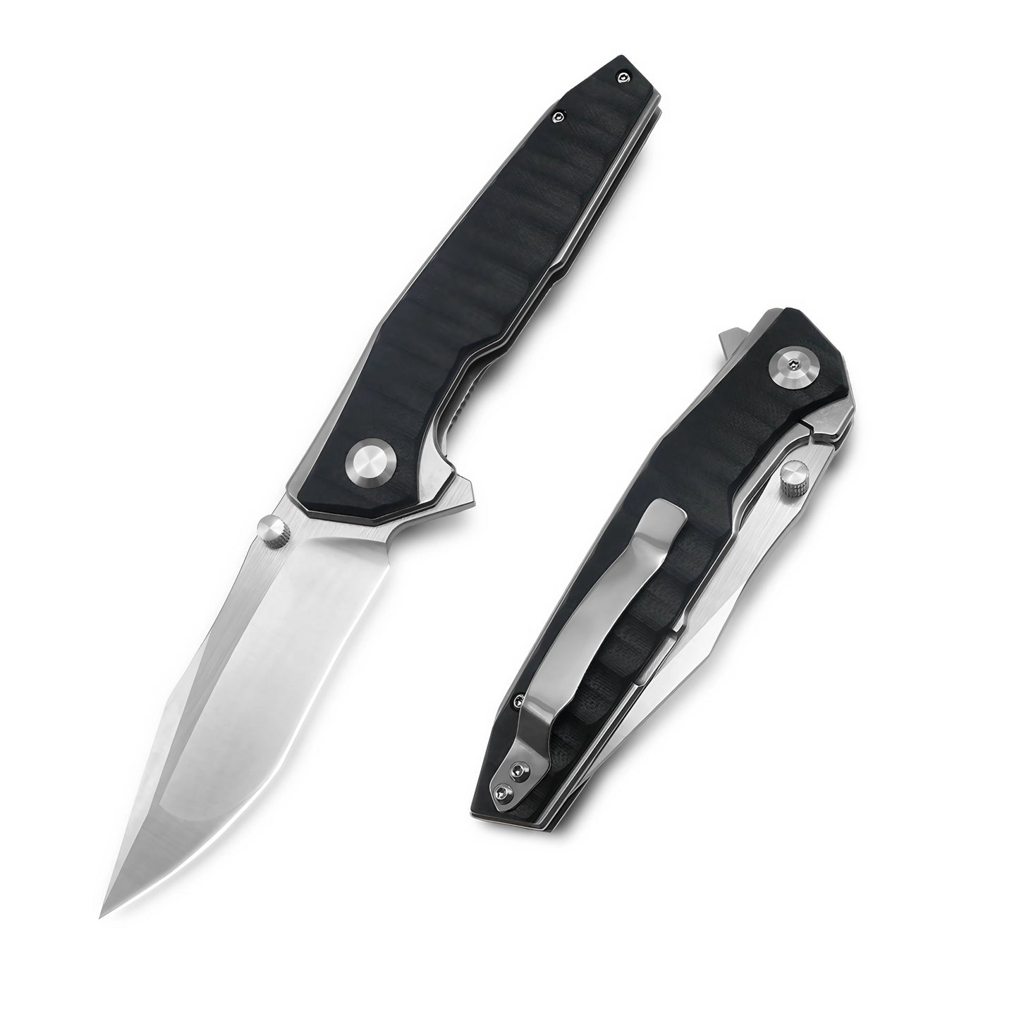 MFKNIFE Flipper & Thumb Stud Knife Stainless Steel & G10 Handle (5.0" 9Cr13 Blade) KA008