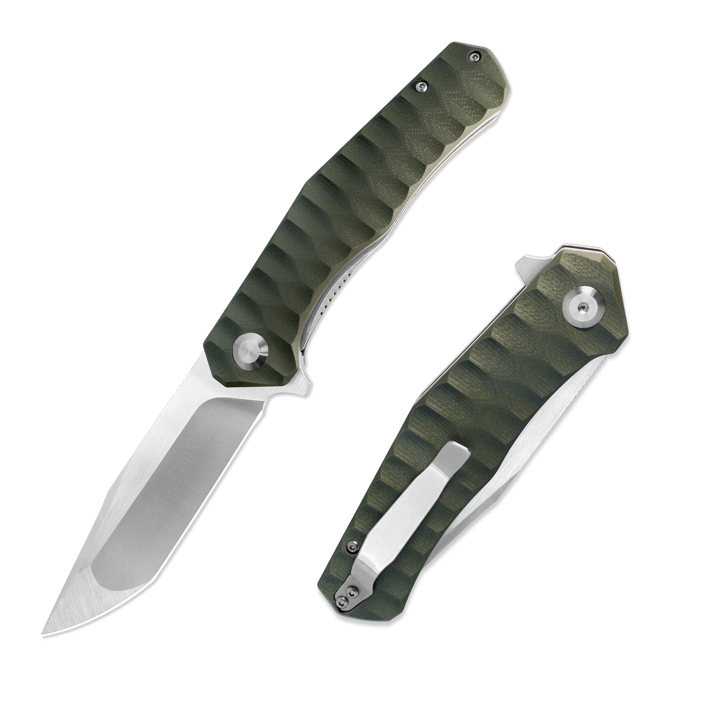 MFKNIFE Flipper Knife Stainless Steel & Micarta Handle (3.9" 9Cr18 Blade) KA010