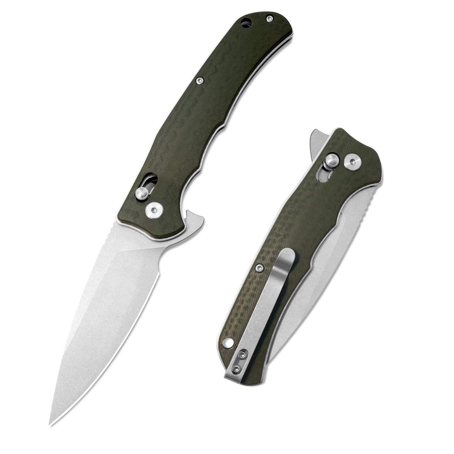 MFKNIFE Flipper Knife 2Cr13 & Carbon Fiber Handle (3.8" D2 Blade) KA011