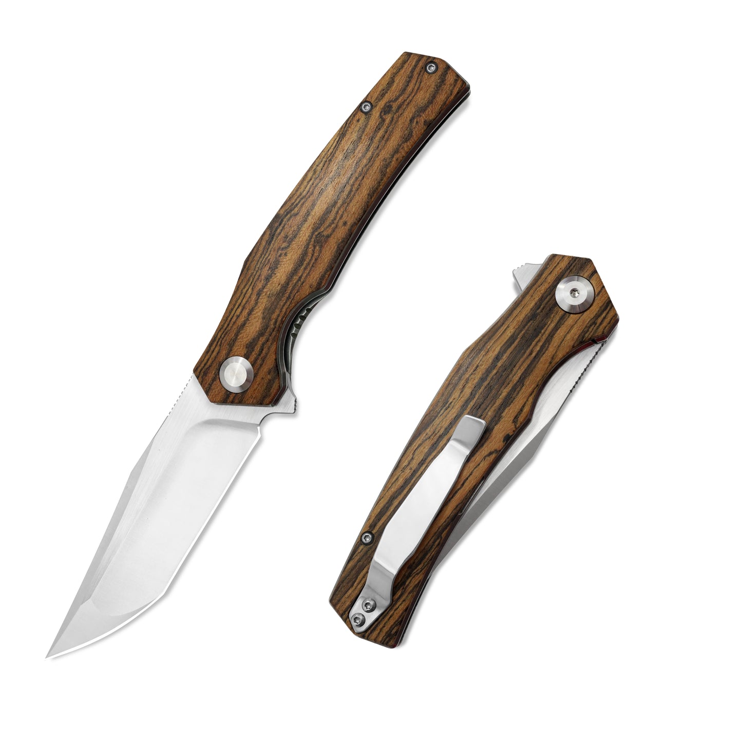 MFKNIFE Flipper Knife 2Cr13 & Bocote Handle (4.0" 9Cr8 Blade) KA013