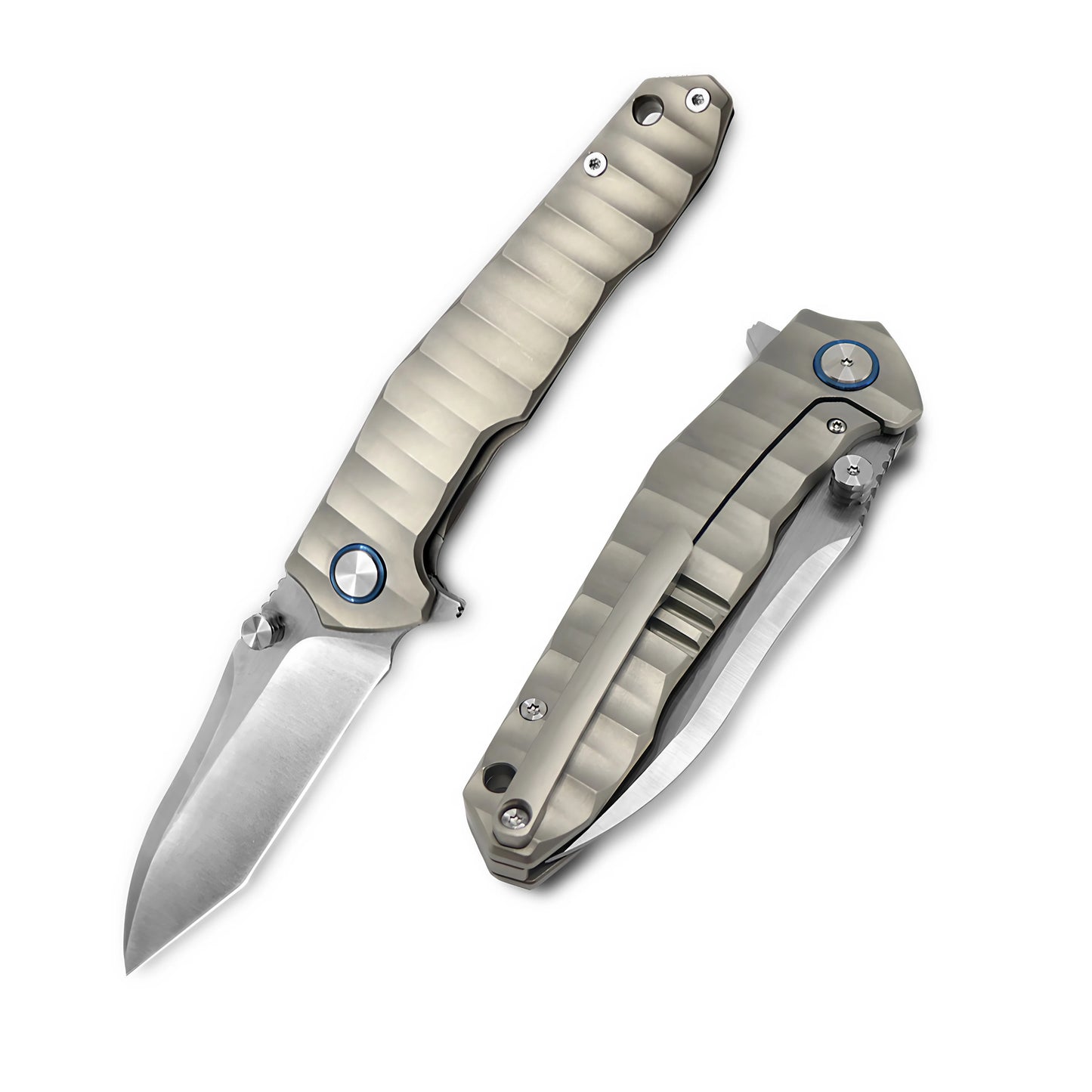 MFKNIFE Flipper & Thumb Stud Knife Titanium Handle (4.1" VG10 Blade) KB002