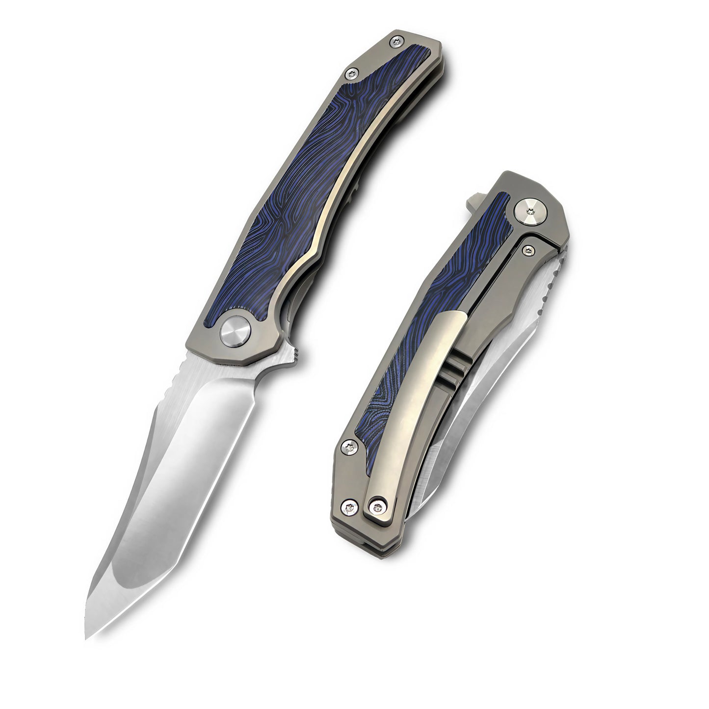 MFKNIFE Flipper Knife Titanium & Carbon Fiber Handle (4.7" VG10 Blade) KB003
