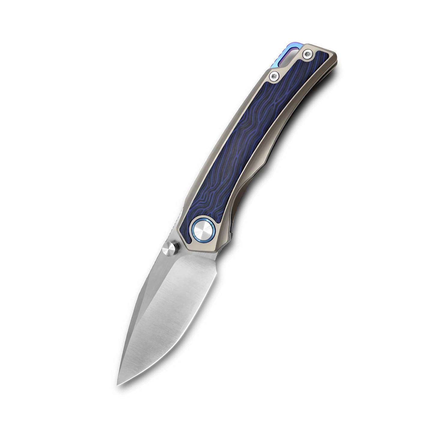 MFKNIFE Flipper & Thumb Stud Knife Titanium & Carbon Fiber Handle (3.8" VG10 Blade) KB005