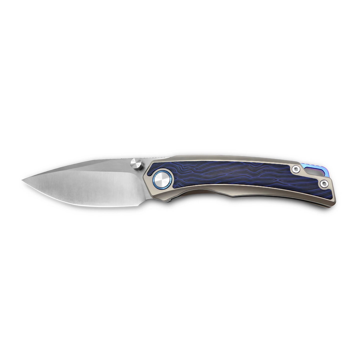MFKNIFE Flipper & Thumb Stud Knife Titanium & Carbon Fiber Handle (3.8" VG10 Blade) KB005
