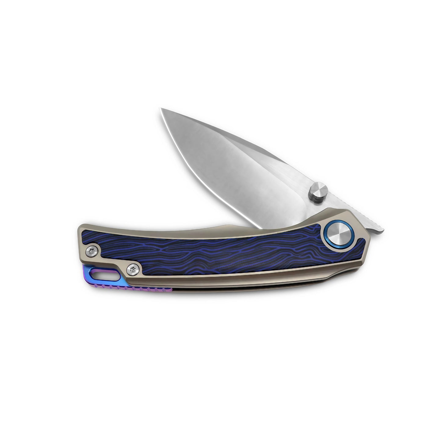 MFKNIFE Flipper & Thumb Stud Knife Titanium & Carbon Fiber Handle (3.8" VG10 Blade) KB005