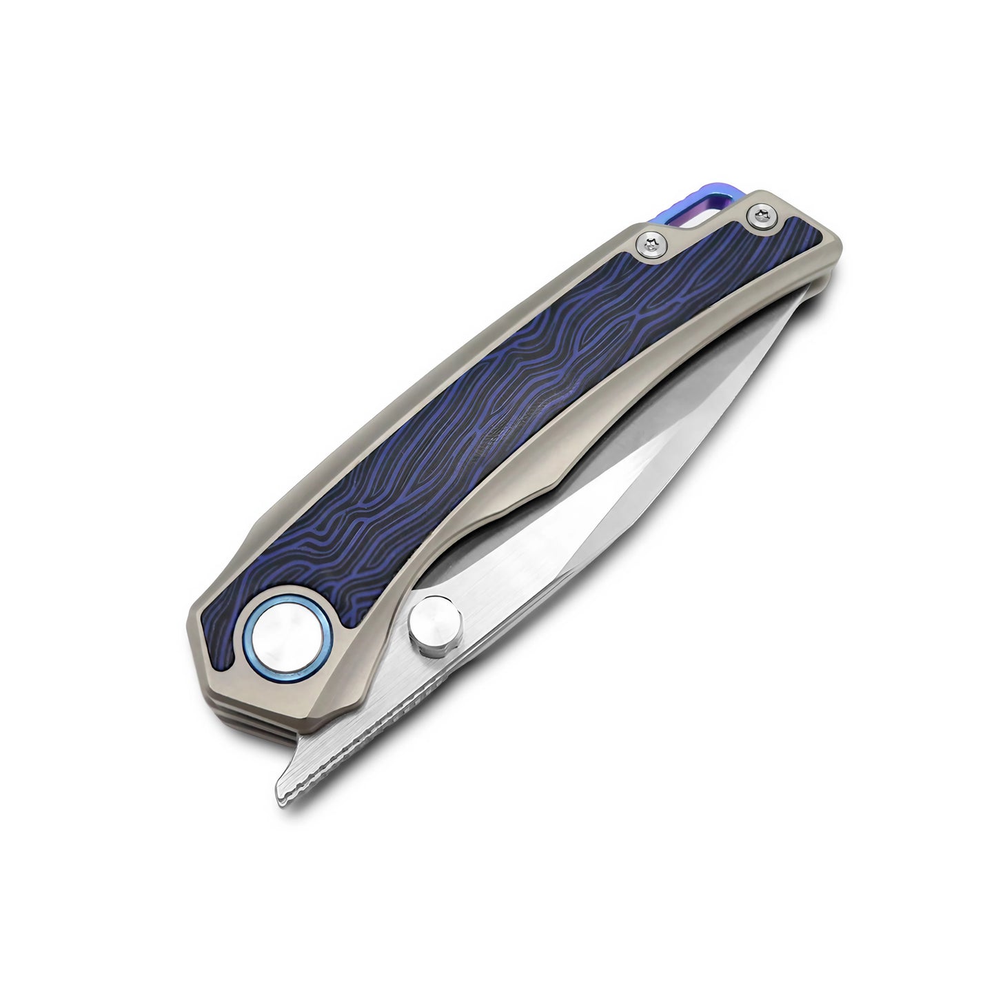MFKNIFE Flipper & Thumb Stud Knife Titanium & Carbon Fiber Handle (3.8" VG10 Blade) KB005