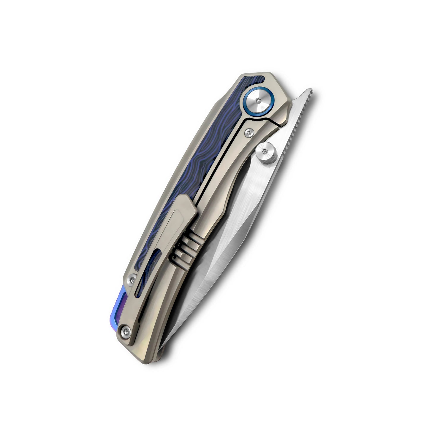 MFKNIFE Flipper & Thumb Stud Knife Titanium & Carbon Fiber Handle (3.8" VG10 Blade) KB005