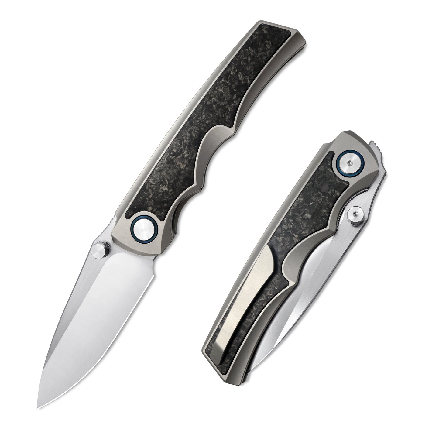 MFKNIFE Thumb Stud Knife Titanium & Carbon Fiber Handle (3.7" VG10 Blade) KB011