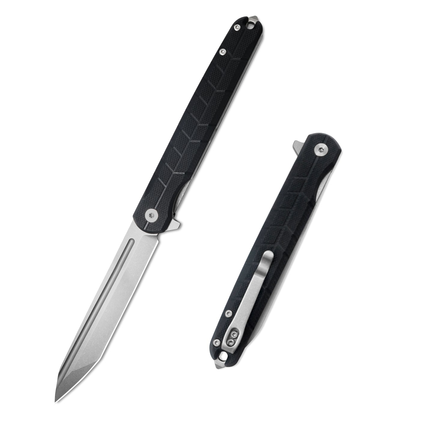 MFKNIFE Flipper Knife 2Cr13 & Carbon Fiber Handle (4.7" D2 Blade) KM001