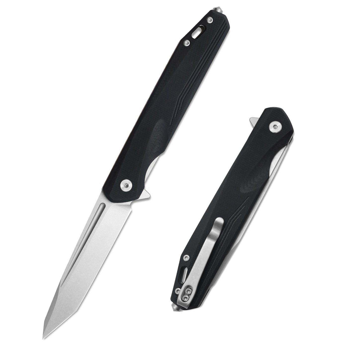 MFKNIFE Flipper Knife 2Cr13 & Carbon Fiber Handle (4.9" D2 Blade) KM002
