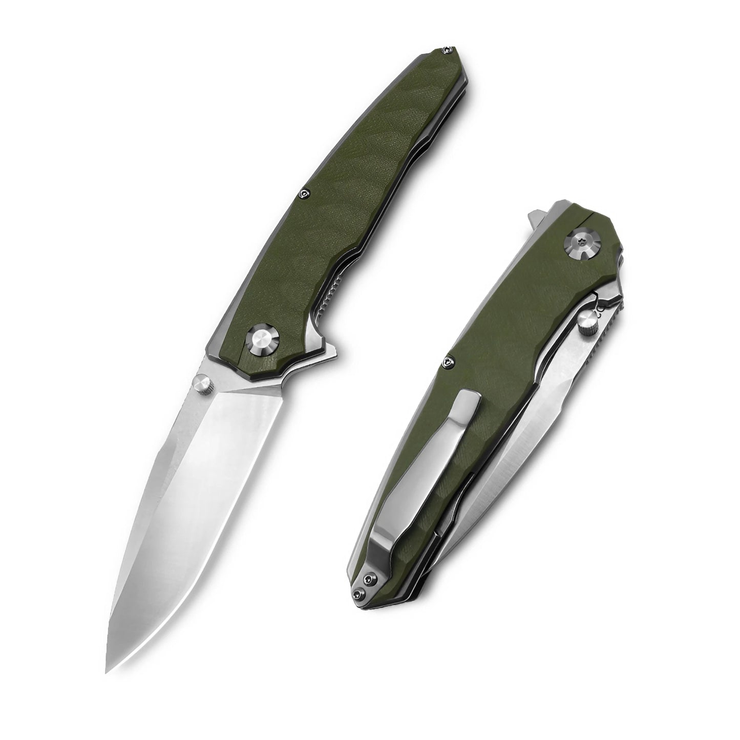 MFKNIFE Flipper & Thumb Stud Knife Stainless Steel & G10 Handle (5.4" 9Cr13 Blade) KA007