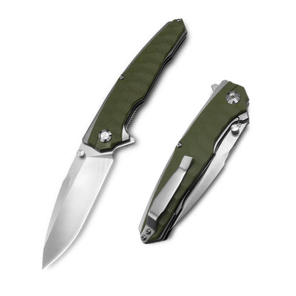 MFKNIFE Flipper & Thumb Stud Knife Stainless Steel & G10 Handle (5.4" 9Cr13 Blade) KA007