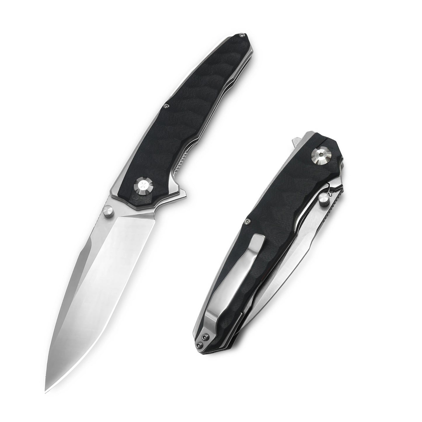MFKNIFE Flipper & Thumb Stud Knife Stainless Steel & G10 Handle (4.3" 9Cr13 Blade) KA009