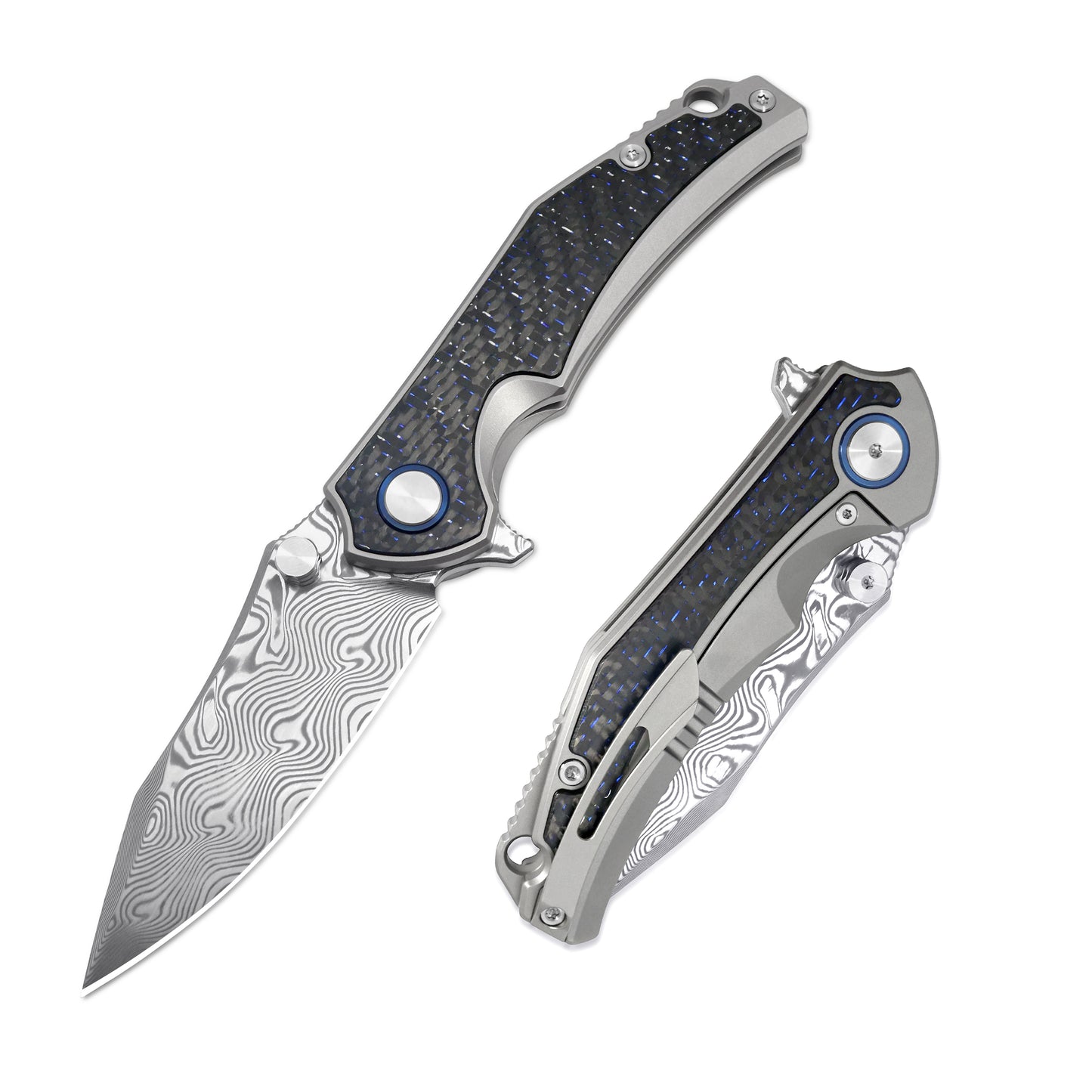 MFKNIFE Flipper & Thumb Stud Knife Titanium Handle (3.8"  RWL34+PMC27 Blade) KB001