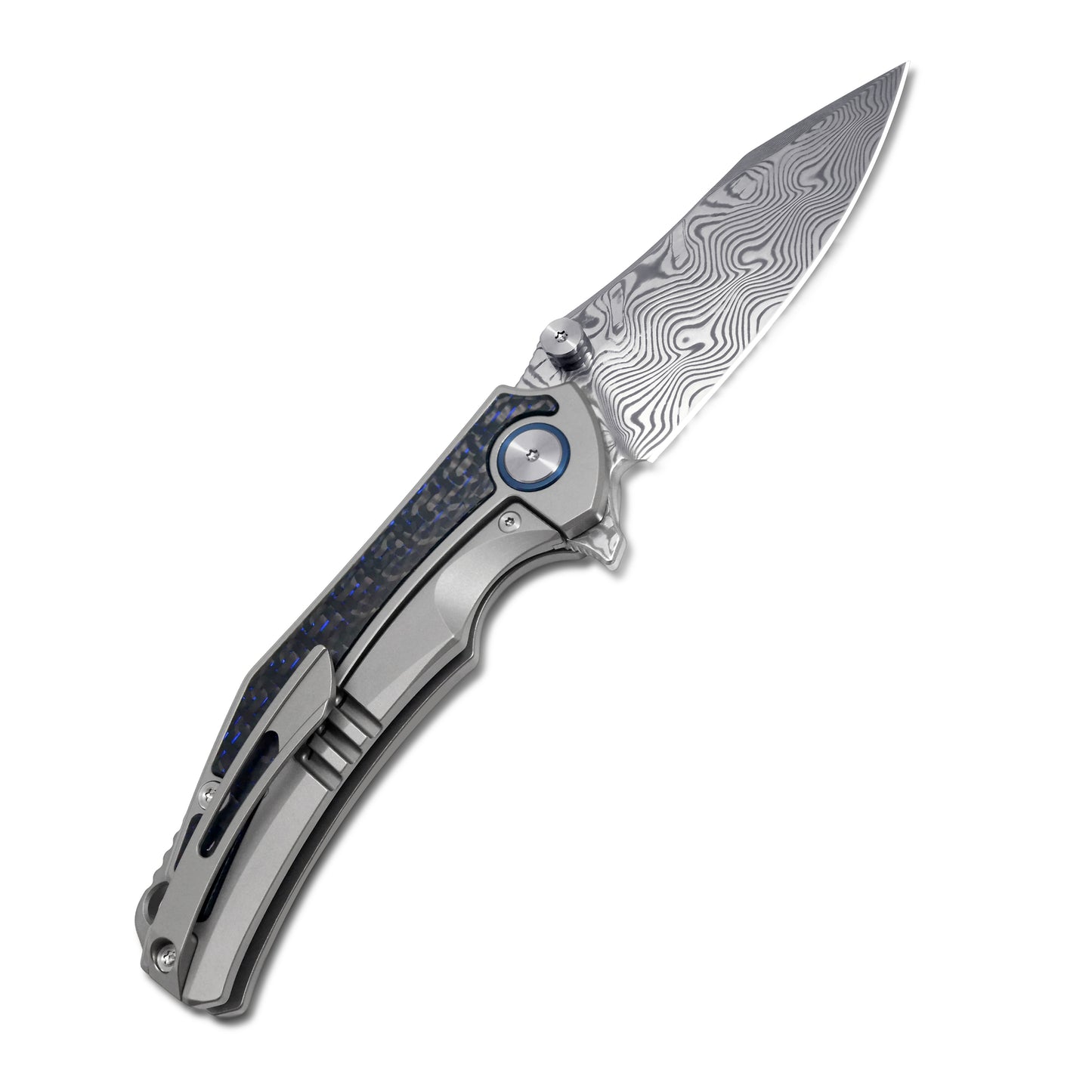MFKNIFE Flipper & Thumb Stud Knife Titanium Handle (3.8"  RWL34+PMC27 Blade) KB001