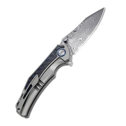 MFKNIFE Flipper & Thumb Stud Knife Titanium Handle (3.8"  RWL34+PMC27 Blade) KB001