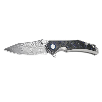 MFKNIFE Flipper & Thumb Stud Knife Titanium Handle (3.8"  RWL34+PMC27 Blade) KB001
