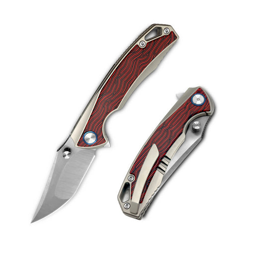 MFKNIFE Flipper & Thumb Stud Knife Titanium & Carbon Fiber Handle (4.3" VG10 Blade) KB004