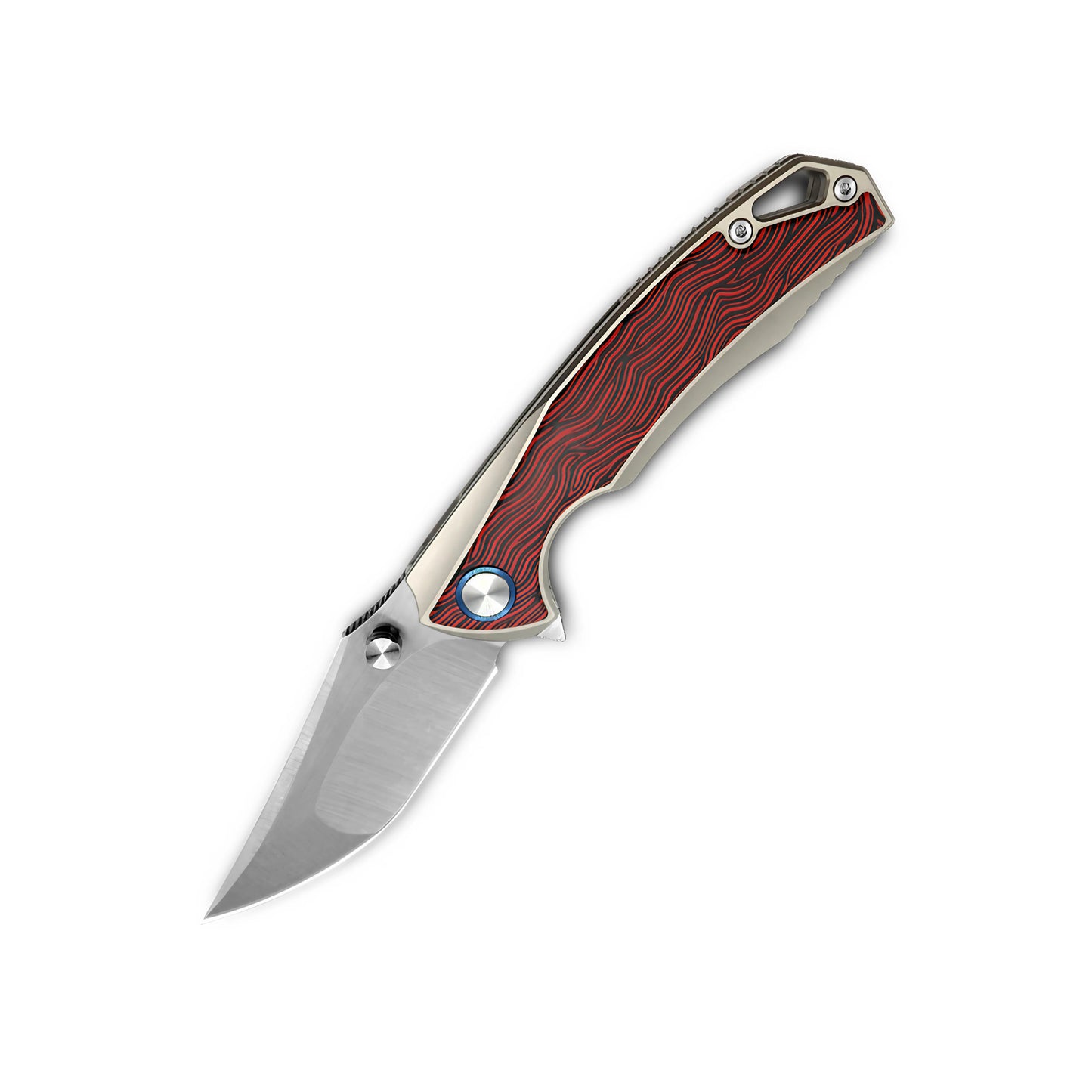 MFKNIFE Flipper & Thumb Stud Knife Titanium & Carbon Fiber Handle (4.3" VG10 Blade) KB004