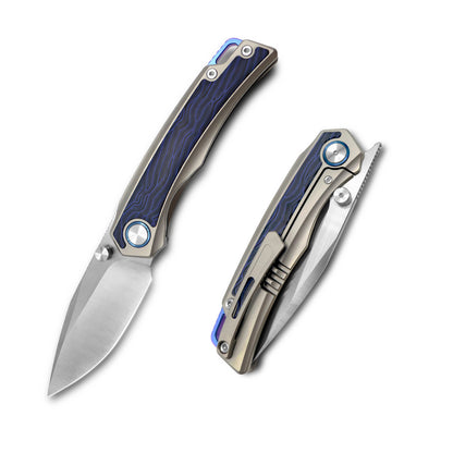 MFKNIFE Flipper & Thumb Stud Knife Titanium & Carbon Fiber Handle (3.8" VG10 Blade) KB005