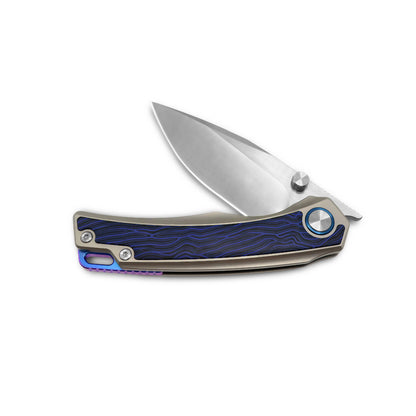 MFKNIFE Flipper & Thumb Stud Knife Titanium & Carbon Fiber Handle (3.8" VG10 Blade) KB005