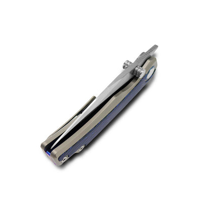 MFKNIFE Flipper & Thumb Stud Knife Titanium & Carbon Fiber Handle (3.8" VG10 Blade) KB005
