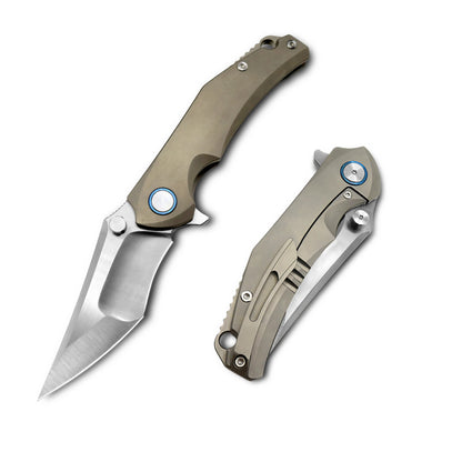 MFKNIFE Flipper & Thumb Stud Knife Titanium Handle (4.0" VG10 Blade) KB008