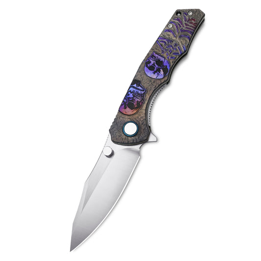 MFKNIFE The Reaper KB012 Tactical Folding Knife – VG10 Blade, Titanium Handle, Outdoor Survival EDC Pocket Knife