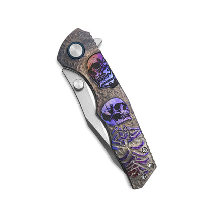 MFKNIFE The Reaper KB012 Tactical Folding Knife – VG10 Blade, Titanium Handle, Outdoor Survival EDC Pocket Knife