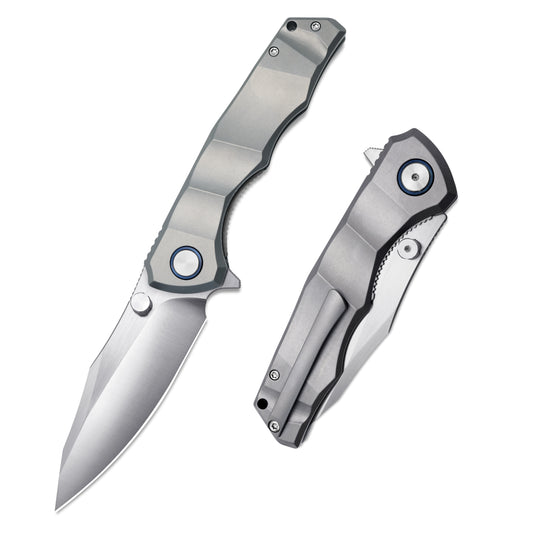 MFKNIFE Flipper & Thumb Stud Knife Titanium Handle (4.3" VG10 Blade) KB014