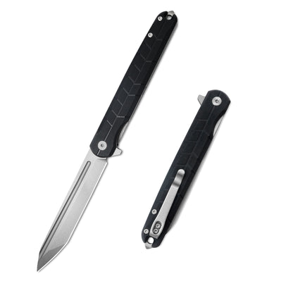 MFKNIFE Flipper Knife 2Cr13 & Carbon Fiber Handle (4.7" D2 Blade) KM001